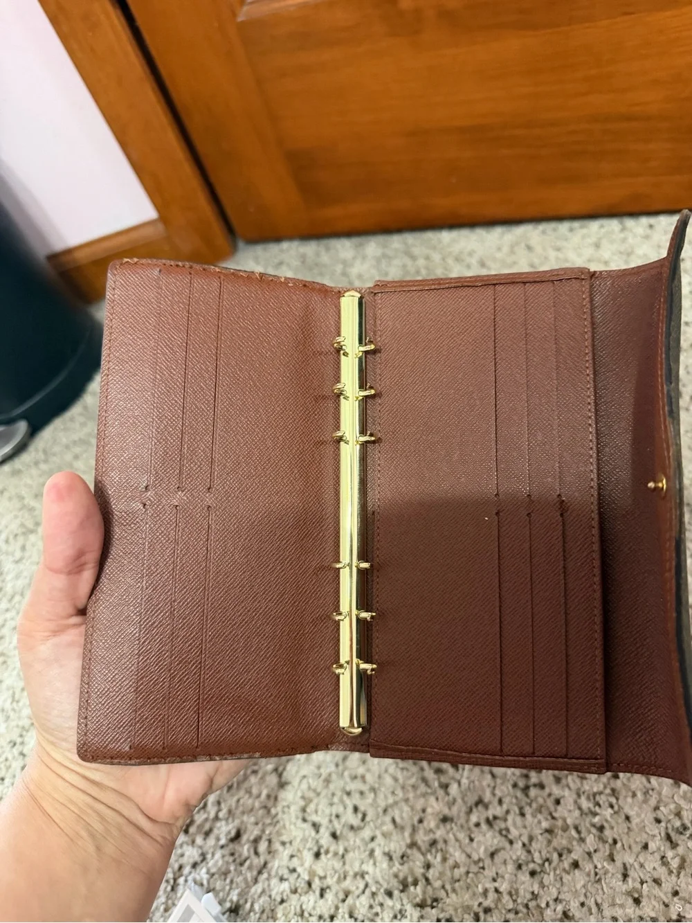 Authentic Louis Vuitton Wallet turned into a 6 ring Planner/Pocket Notebook